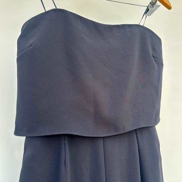 Amanda Uprichard Overlay Strapless Maxi Dress Black Gown Formal Long Medium - Picture 5 of 12